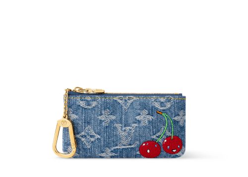 Louis Vuitton x Takashi Murakami Cherry Key Pouch Denim Monogram