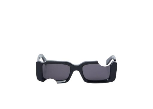 OFF-WHITE Cady Cut-Out Rectangular Frame Sunglasses BlackWhiteGrey