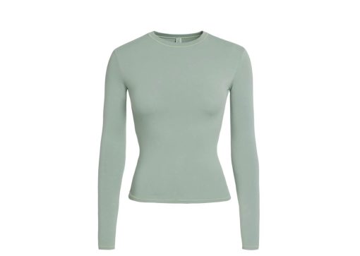 SKIMS Cotton Jersey Long Sleeve T Shirt Mineral