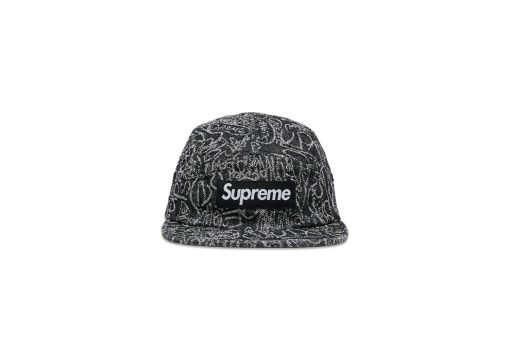 Supreme Handwriting Denim Camp Cap Black