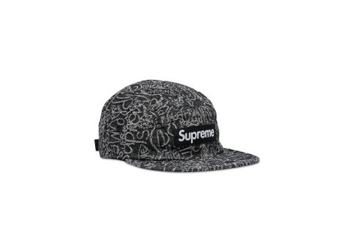 Supreme Handwriting Denim Camp Cap Black