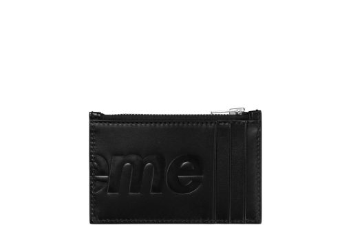 Supreme Leather Zip Card Holder Black