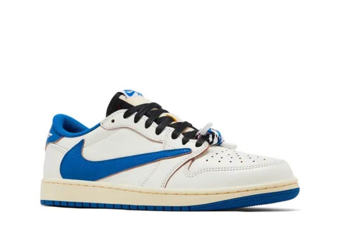 Nike Air Jordan 1 Retro Low OG SP Fragment x Travis Scott Sail Military Blue 2