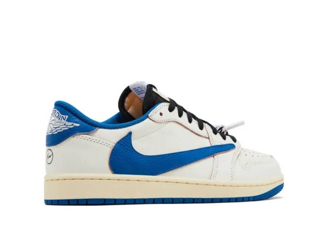 Nike Air Jordan 1 Retro Low OG SP Fragment x Travis Scott Sail Military Blue 3