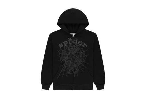 Sp5der OG Web V2 Phantom Zip Up Hoodie Black