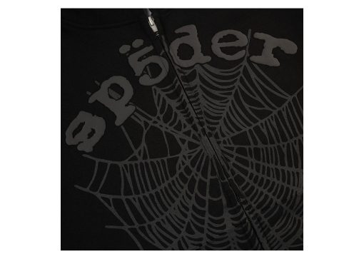 Sp5der OG Web V2 Phantom Zip Up Hoodie Black