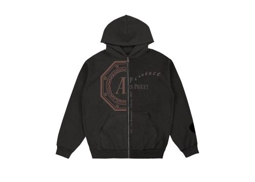 Travis Scott CJ x Audemars Piguet Split Logo Zip Up Hoodie Black
