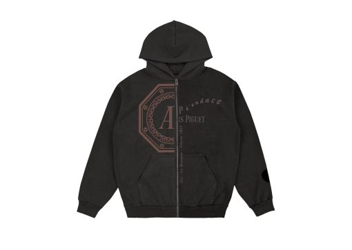 Travis Scott CJ x Audemars Piguet Split Logo Zip Up Hoodie Black