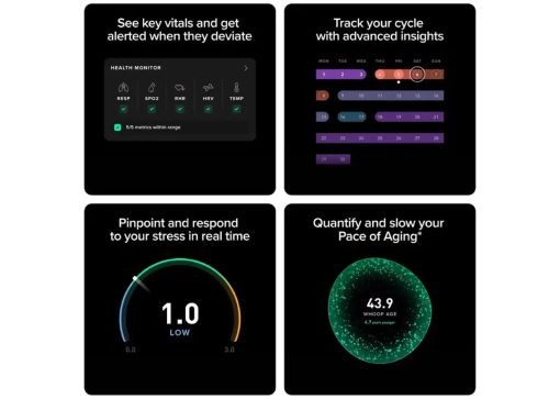 WHOOP 5.0 Peak Health and Fitness Tracker 12‑Month Membership Obsidian