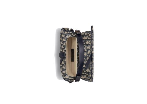 Dior Mini Saddle Bag with Strap Blue Dior Oblique Jacquard