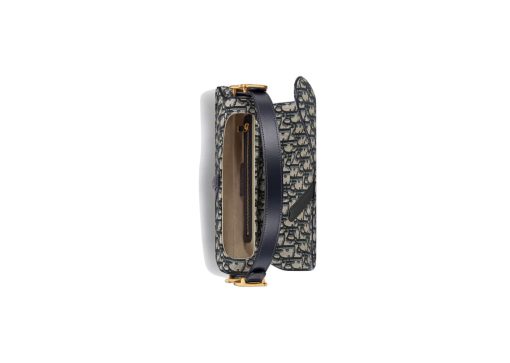 Dior Saddle Bag with Strap Blue Dior Oblique Jacquard