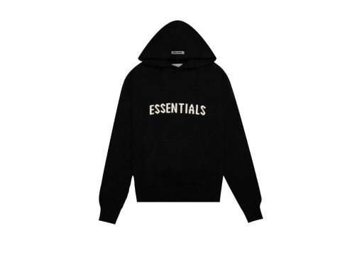 Fear of God Essentials Knit Hoodie Dark Slate Stretch Limo Black