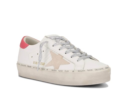 Golden Goose Hi Star Sneaker White Taupe Mineral Red