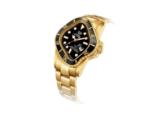 Laarvee Golden Precision Steel Black Ceramic & Black Dial