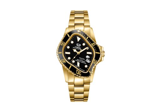Laarvee Golden Precision Steel Black Ceramic & Black Dial