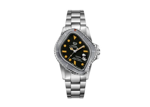 Laarvee Silver Precision Steel Silver-White Bezel Twisted Black Dial