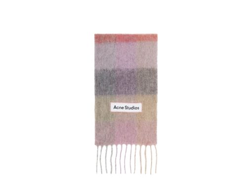 Acne Studios Mohair Checked Scarf Pink & Purple