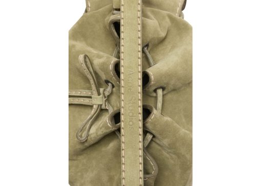 Acne Studios Multipocket Bucket Bag Suede Herb Green