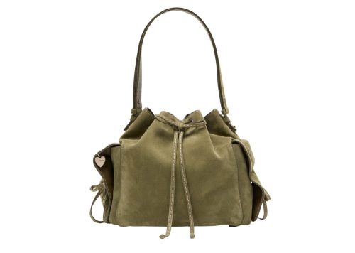 Acne Studios Multipocket Bucket Bag Suede Herb Green