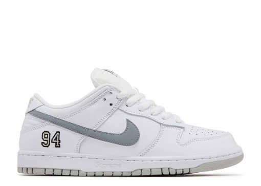 Nike SB Dunk Low Supreme 94 White Metallic Silver HQ8487-100