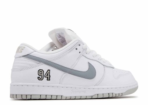 Nike SB Dunk Low Supreme 94 White Metallic Silver HQ8487-100