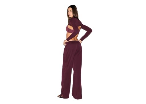 Nike x SKIMS Women's Matte Tricot Side Snaps Pant Currant