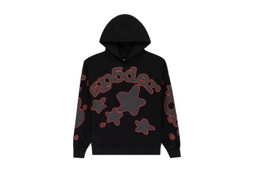 Sp5der Beluga Outline Hoodie Black