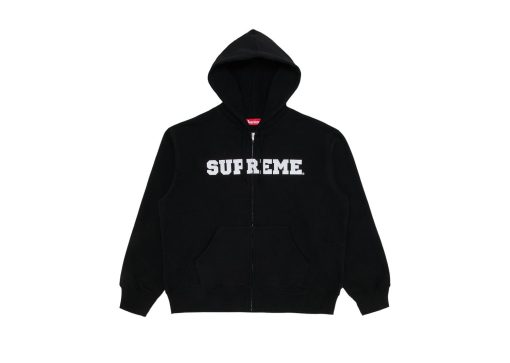 Supreme Collegiate Applique Zip Up Hooded Sweatshirt Black