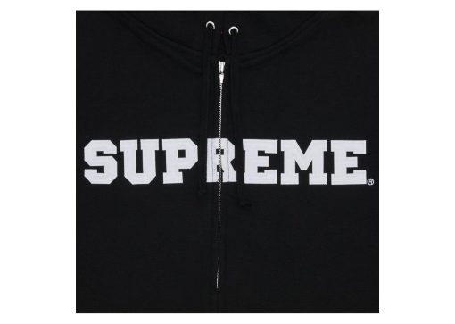 Supreme Collegiate Applique Zip Up Hooded Sweatshirt Black
