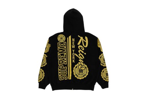 Supreme Knowledge Reigns Zip Up Hooded Sweatshirt Black