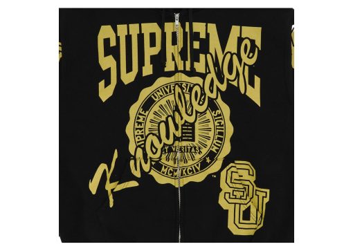 Supreme Knowledge Reigns Zip Up Hooded Sweatshirt Black
