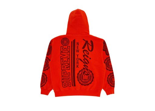 Supreme Knowledge Reigns Zip Up Hooded Sweatshirt Red