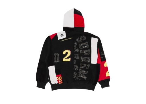 Supreme Patchwork Zip Up Hooded Sweatshirt Black