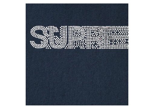 Supreme Swarovski Motion Logo Hooded Sweatshirt Navy