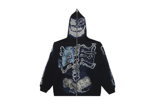 Travis Scott Cactus Jack For Fragment Skeleton Graffiti Full Zip Hoodie Multi