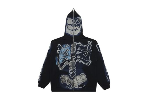 Travis Scott Cactus Jack For Fragment Skeleton Graffiti Full Zip Hoodie Multi