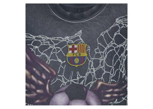 Travis Scott x FC Barcelona Washed Spray Logo Tee Black