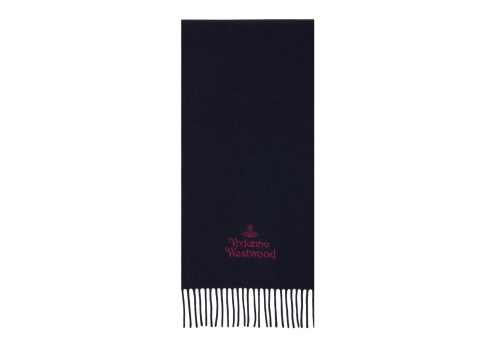 Vivienne Westwood Navy Embroidered Scarf