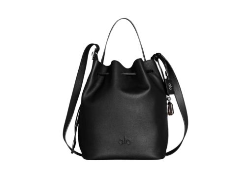 Alo Balance Bucket Bag Black Leather
