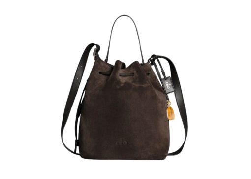 Alo Balance Bucket Bag Espresso Suede