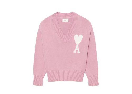 Ami Paris Ami De Coeur Sweater Pink