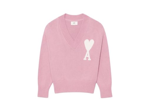 Ami Paris Ami De Coeur Sweater Pink