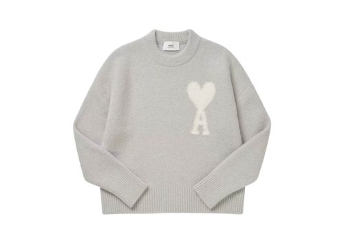 Ami Paris de Coeur Cloudy Wool Sweater Earl GreyIvory