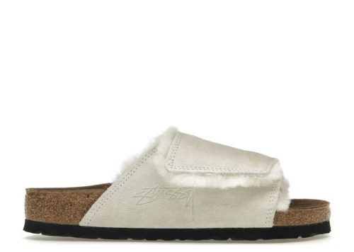 Birkenstock Solana Shearling Slide Stussy Bone