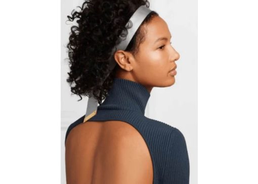 Genuine Leather Headband Silver