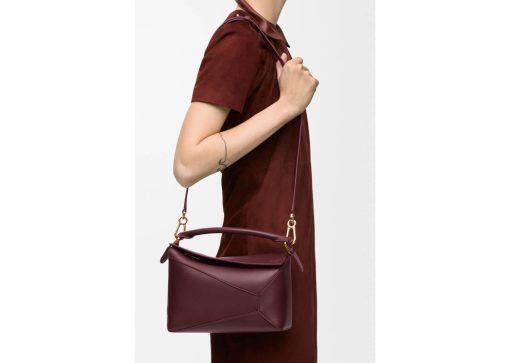 Loewe Small Puzzle Edge Bag Dark Burgundy