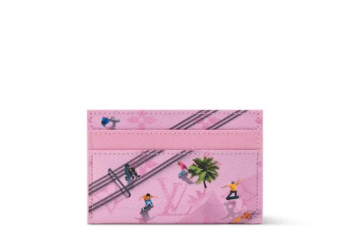 Louis Vuitton Double Card Holder Monogram Other Pink