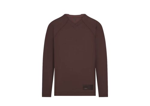 Nike x SKIMS Women's Airy V-Neck Oversized Long Sleeve Top Dark Sepia