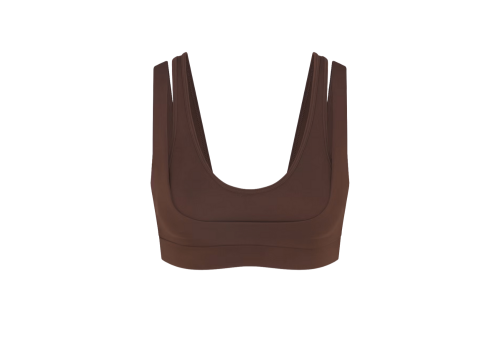 Nike x SKIMS Women's Matte Double Strap Scoop Bra Dark Sepia
