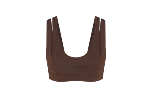 Nike x SKIMS Women's Matte Double Strap Scoop Bra Dark Sepia